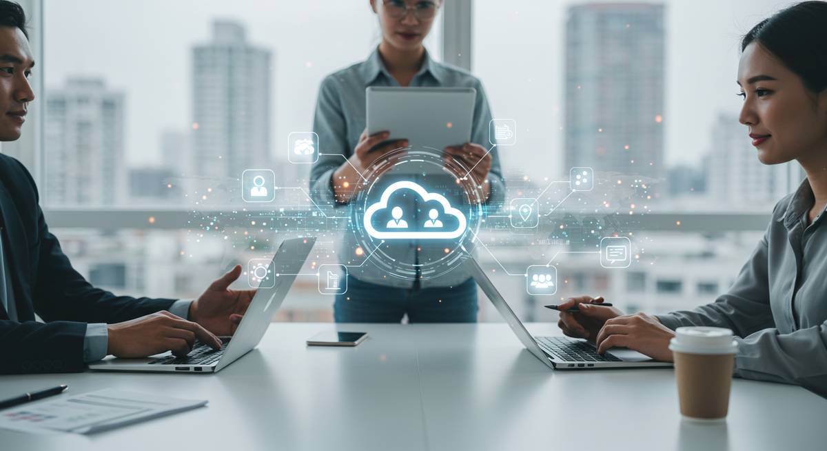Abstrakte Darstellung einer Cloud-Infrastruktur