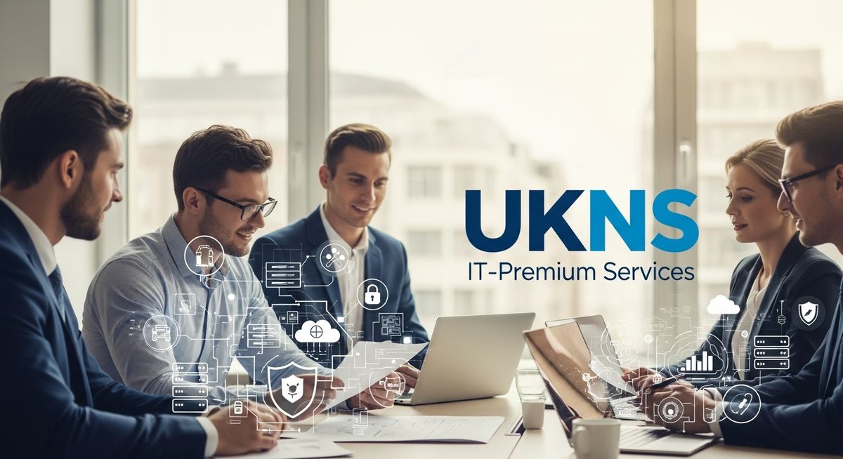 Team von IT Dienstleister UKNS bei der Beratung eines mittelständischen Unternehmens in Leipzig