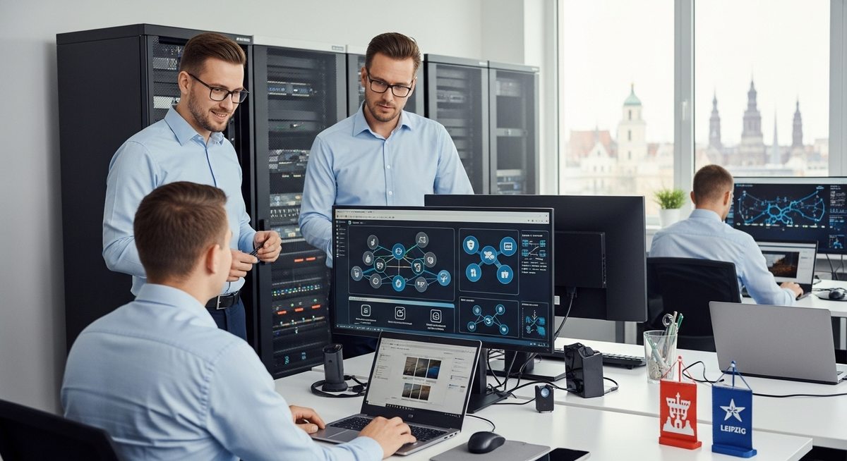 Team von UKNS IT-Service Leipzig bei der Arbeit